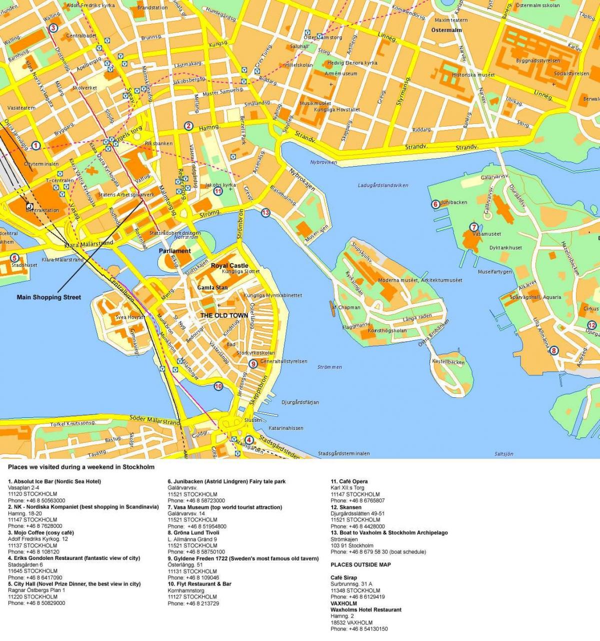 Стокгольмын төв газрын зураг