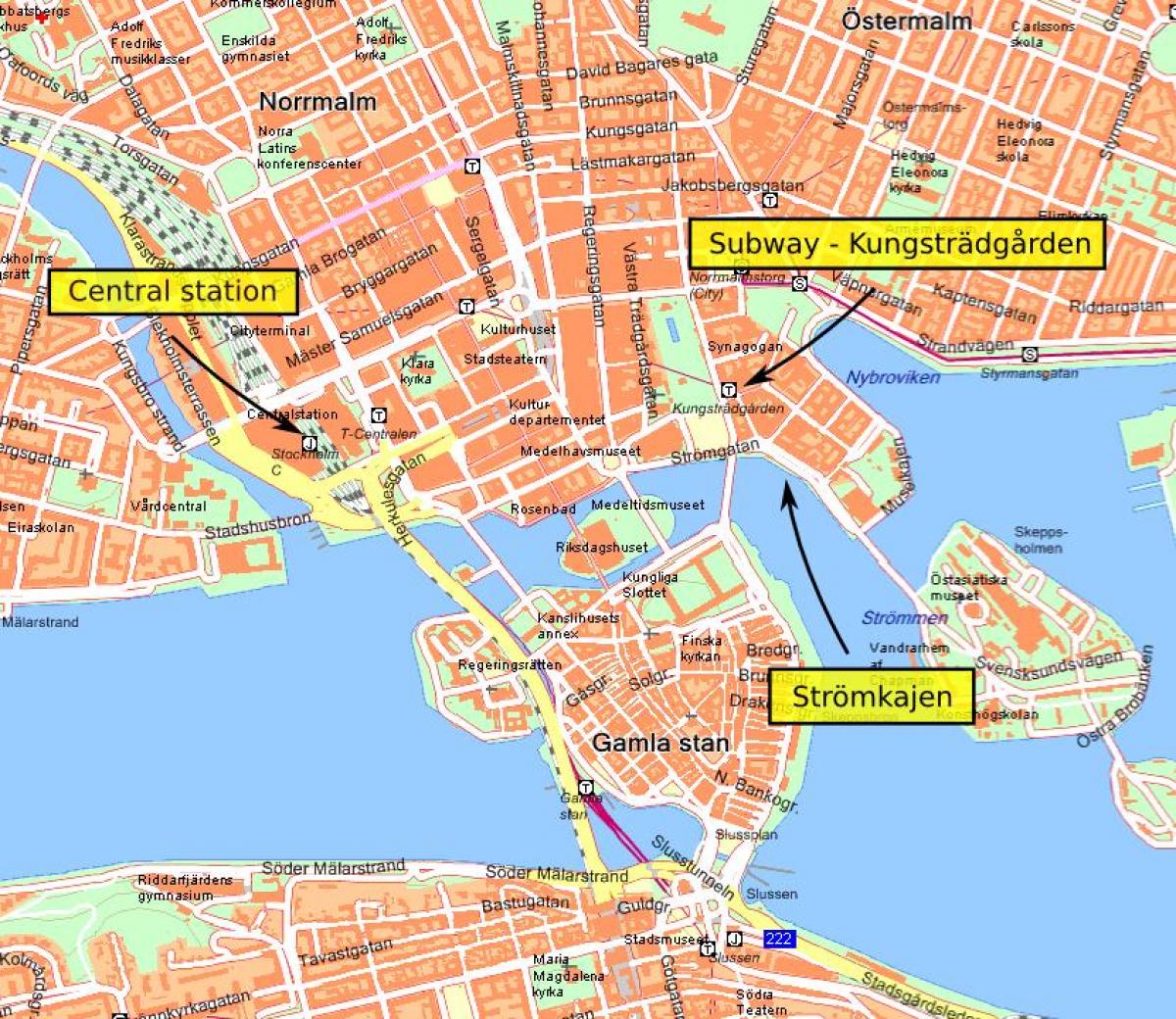 Стокгольмын төв газрын зураг