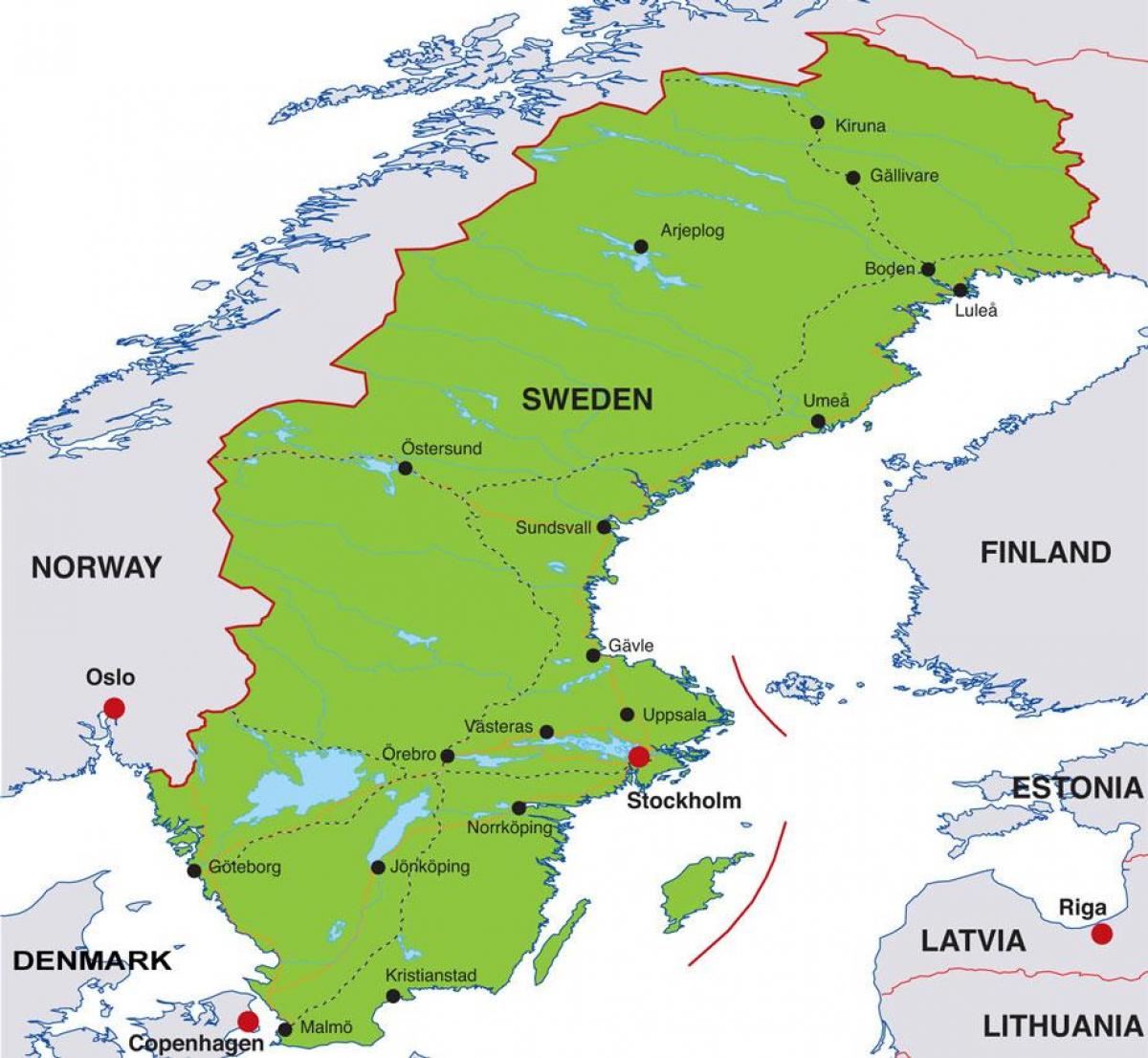 нийслэл хот, Швед газрын зураг