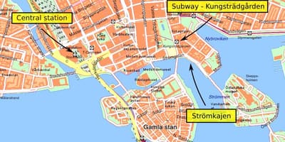 Стокгольмын төв газрын зураг